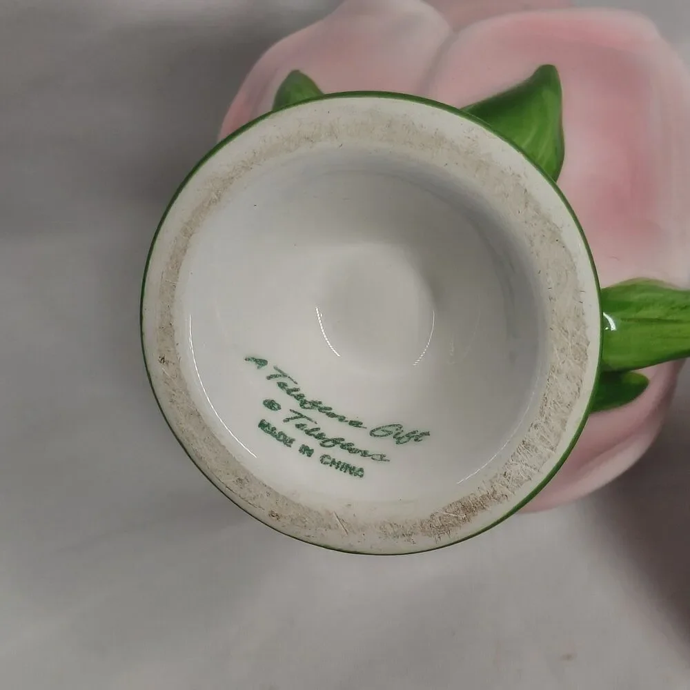 Vintage Pink Rose Ceramic Teleflora Gift Cup & Saucer Set